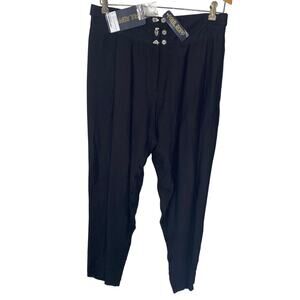 Paul Ropp Women's Black Silk Pants Vintage Size 3 US Y2K 90s Regular Fit NEW